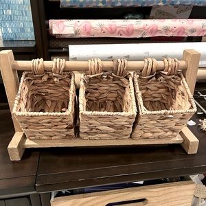 Boho storage for desk / dresser / vanity